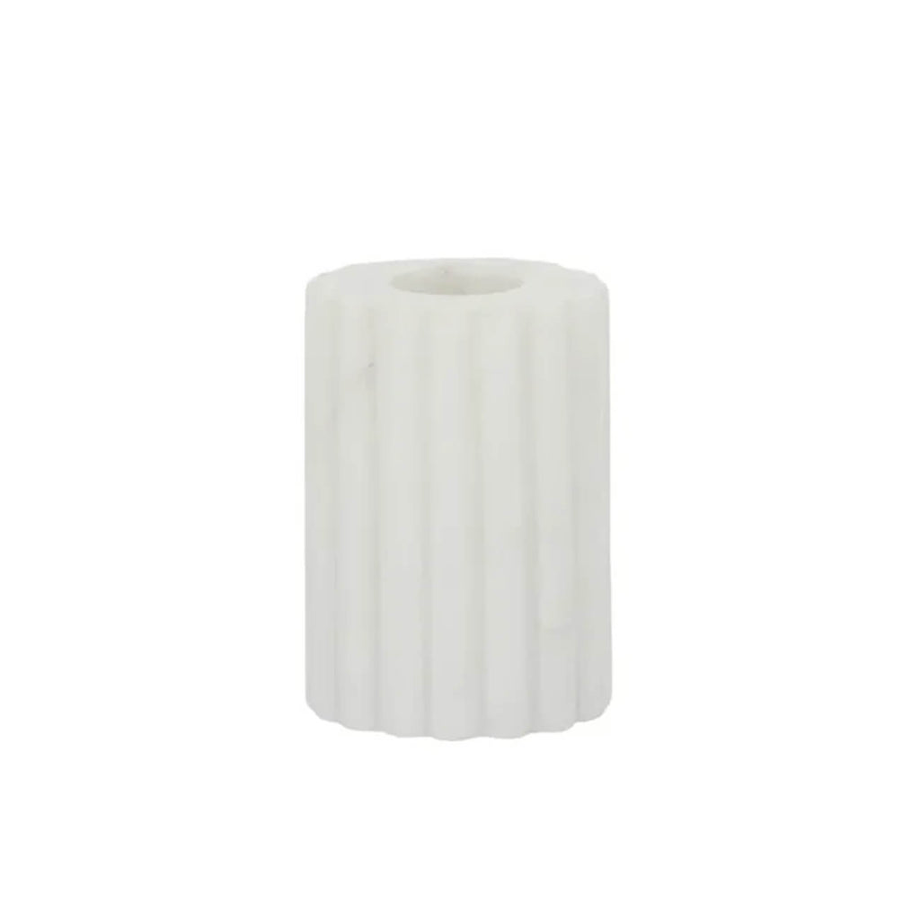 Mara White Marble Candlestick Holder, 5cm x 7.5cm - Table Styling & Decor Items, Side Serve Tableware Shop, Perth WA