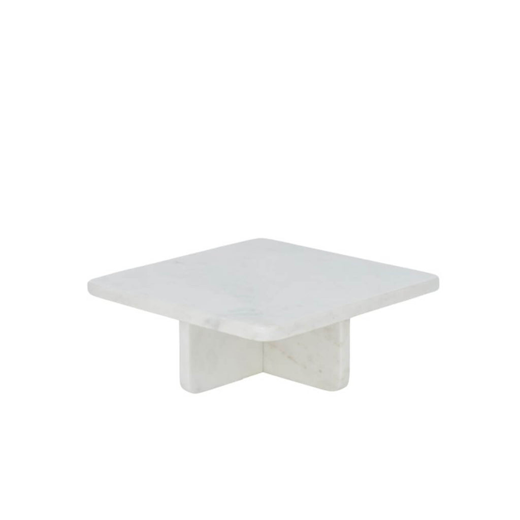 Fiora White Marble Footed Board 25x25x10cm | Statement Tableware & Serveware, Perth WA