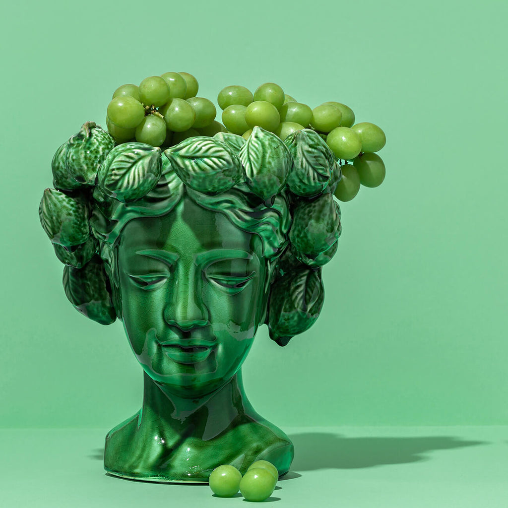 Lemon Head Lady Vase Green Side Serve Shop Perth WA lemon-head-lady-vase-green-side-serve-shop-perth-wa