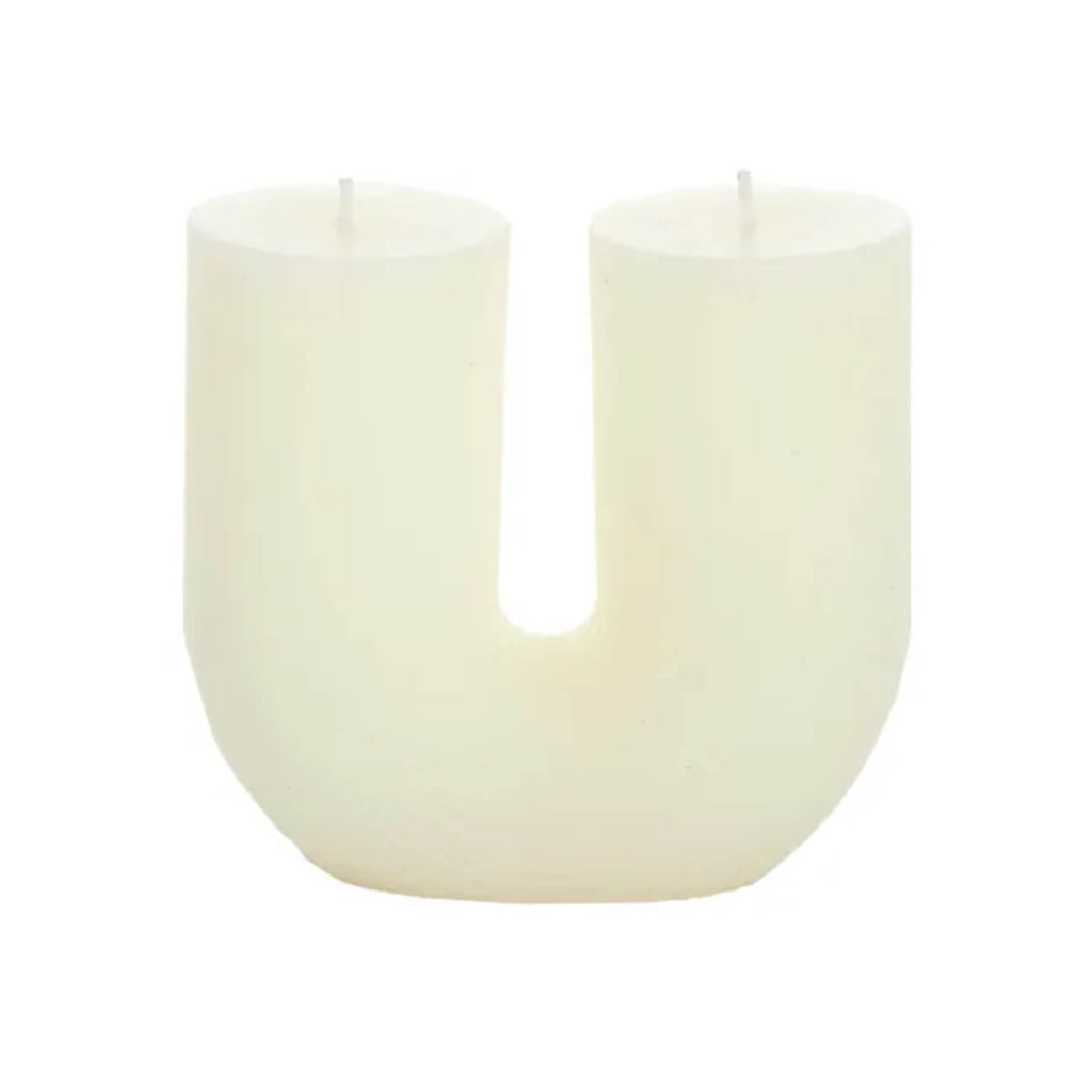 U shaped white candle 11.5cm for table centrepiece settings from Side Serve Australia. 